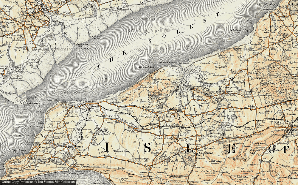 Old Map of Historic Map covering Hamstead in 1899-1909
