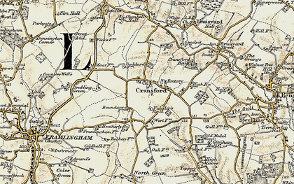 Old map of Cransford in 1898-1901