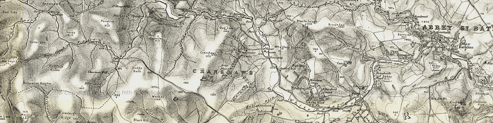 Old map of Cranshaws in 1901-1904