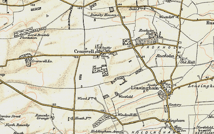Old map of Dunsby Village in 1902-1903