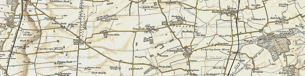 Old map of Dunsby Village in 1902-1903