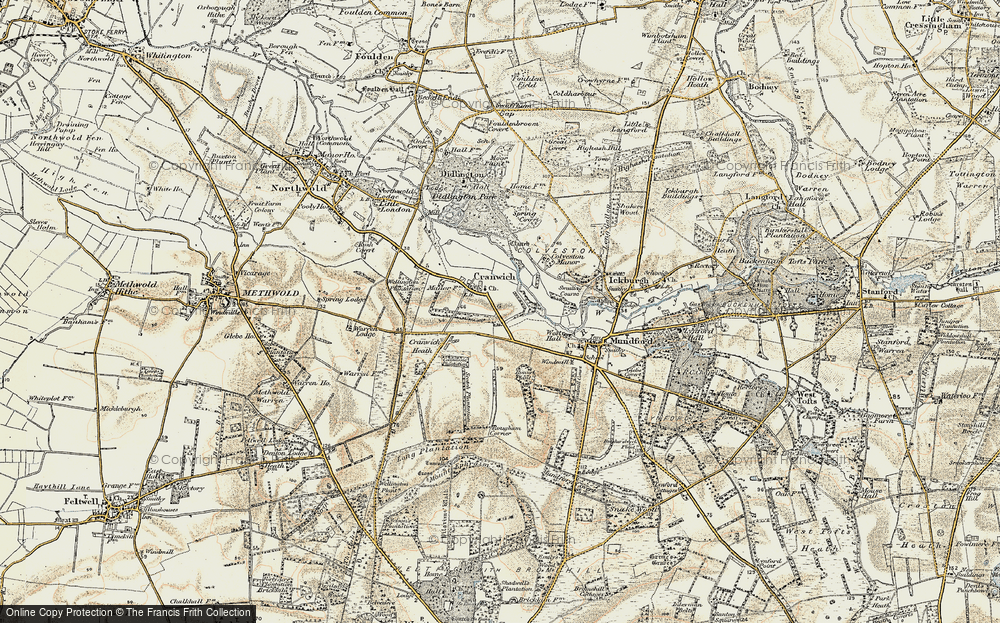 Old Map of Cranwich, 1901-1902 in 1901-1902