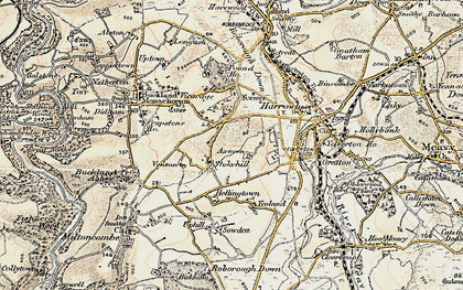 Old map of Crapstone in 1899-1900