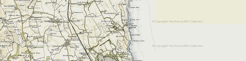 Old map of Craster in 1901-1903