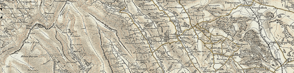 Old map of Auburys in 1900-1901