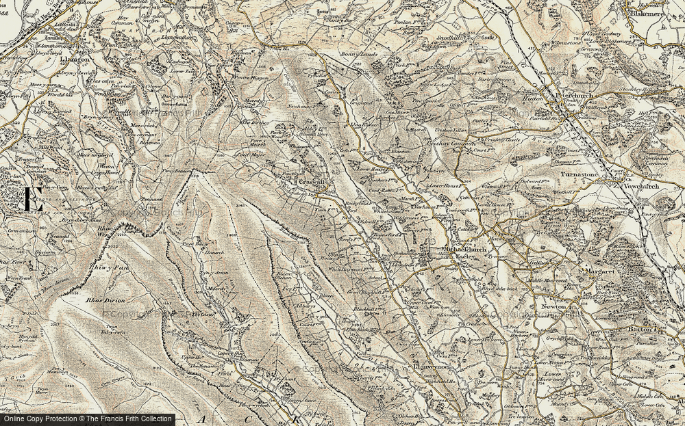Old Map of Historic Map covering Black Hill in 1900-1902