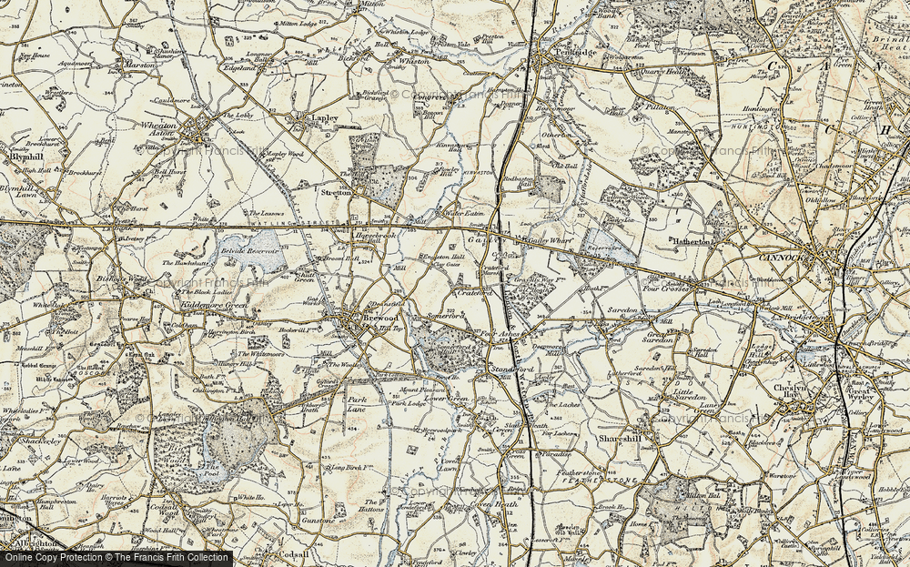 Old Map of Crateford, 1902 in 1902