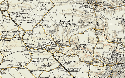 Old map of Cratfield in 1901-1902