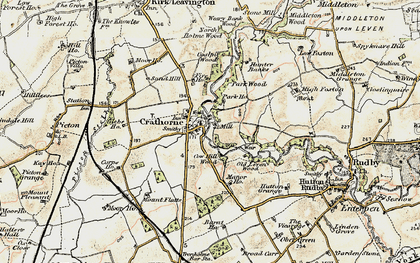 Old map of Crathorne in 1903-1904