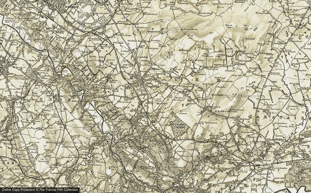 Old Map of Historic Map covering Lee Meadow in 1904-1905