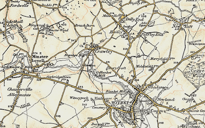 Old map of Crawley in 1898-1899