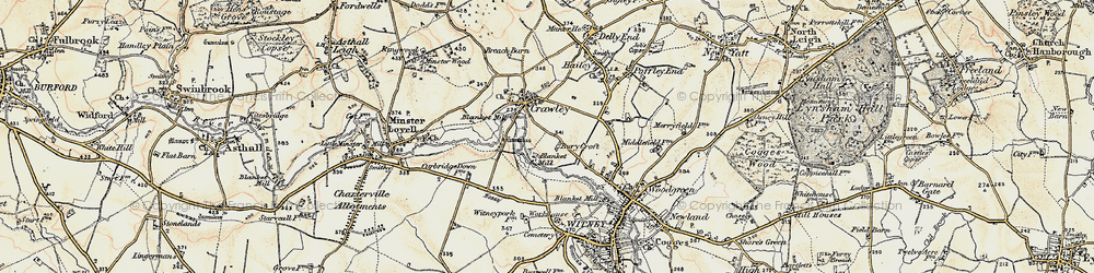 Old map of Crawley in 1898-1899