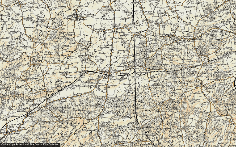 Old Map of Crawley, 1898-1909 in 1898-1909