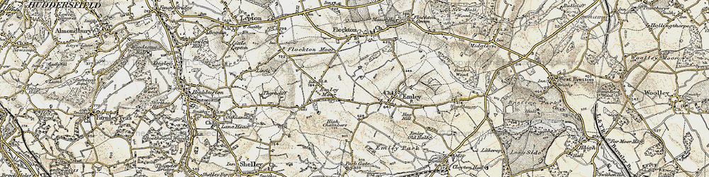 Old map of Crawshaw in 1903