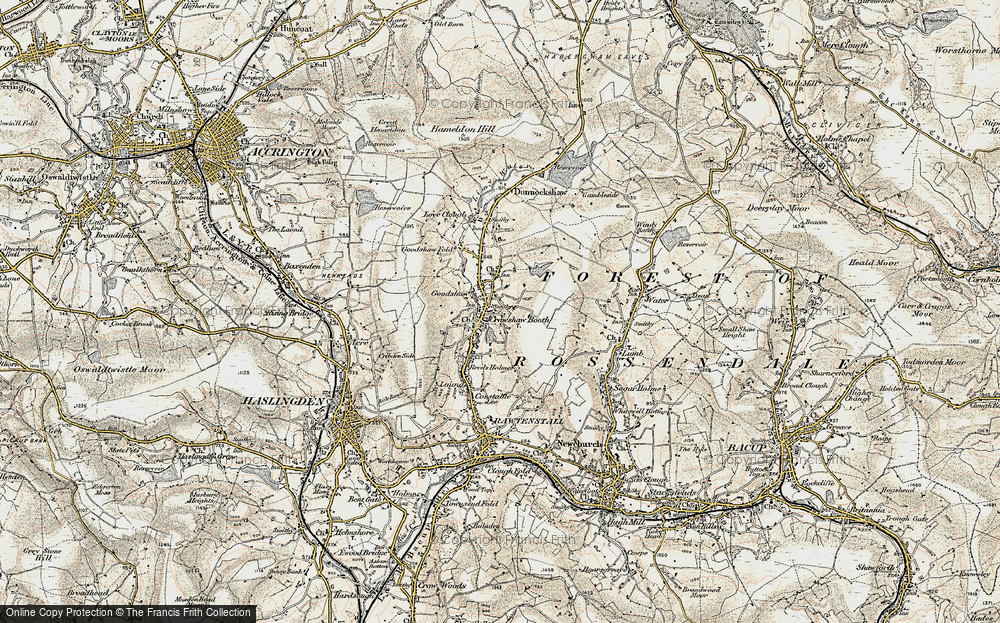 Old Map of Crawshawbooth, 1903 in 1903