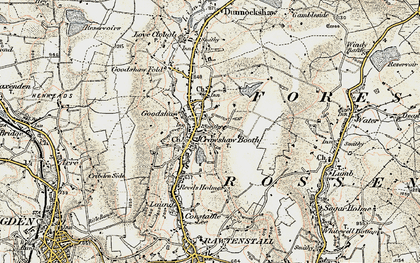 Old map of Crawshawbooth in 1903