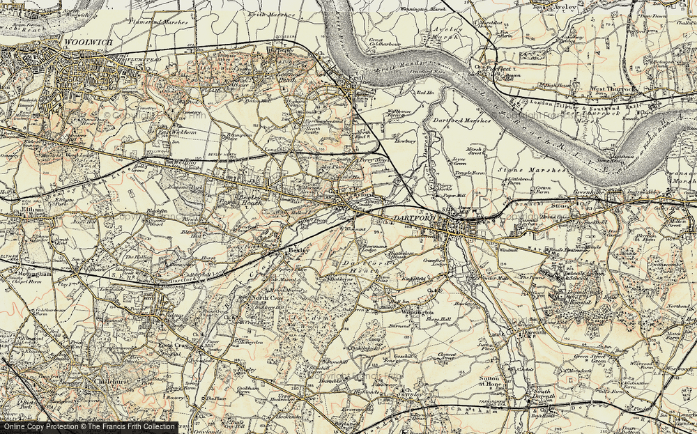 Old Map of Crayford, 1897-1898 in 1897-1898