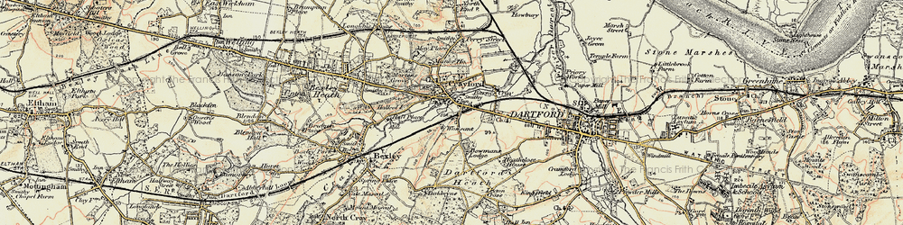 Old map of Crayford in 1897-1898