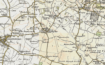 Old map of Crayke in 1903-1904