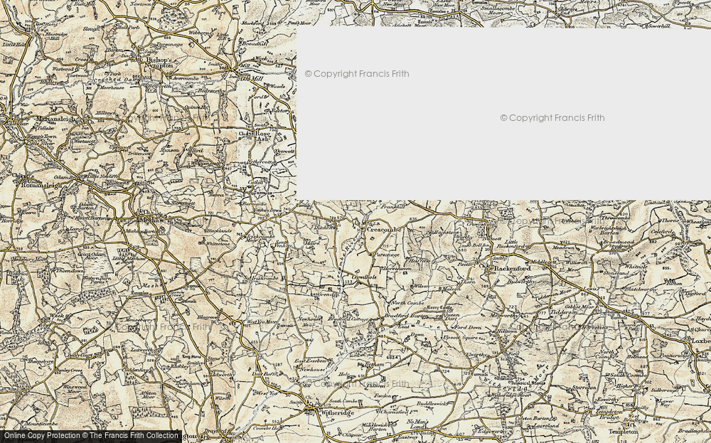 Old Map of Historic Map covering Beaple's Moor in 1899-1900
