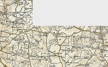 Old map of Batsworthy Cross in 1899-1900