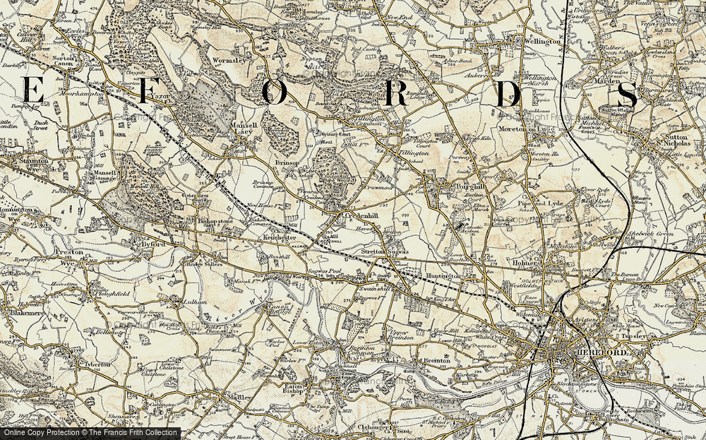 Old Map of Credenhill, 1900-1901 in 1900-1901