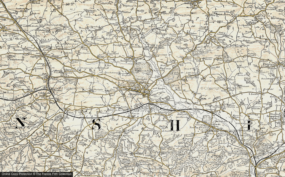 Old Map of Crediton, 1899-1900 in 1899-1900