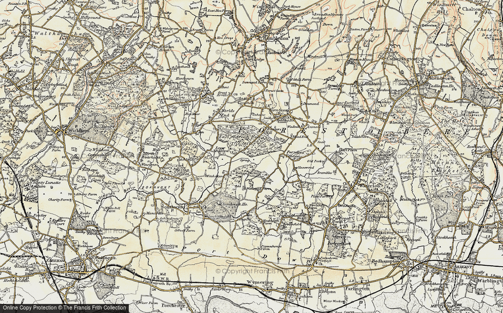 Old Map of Historic Map covering Beckford in 1897-1899