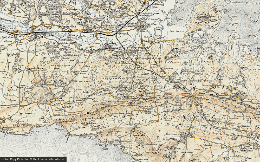 Old Map of Historic Map covering Battle Plain in 1899-1909