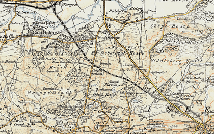 Old map of Creech Bottom in 1899-1909