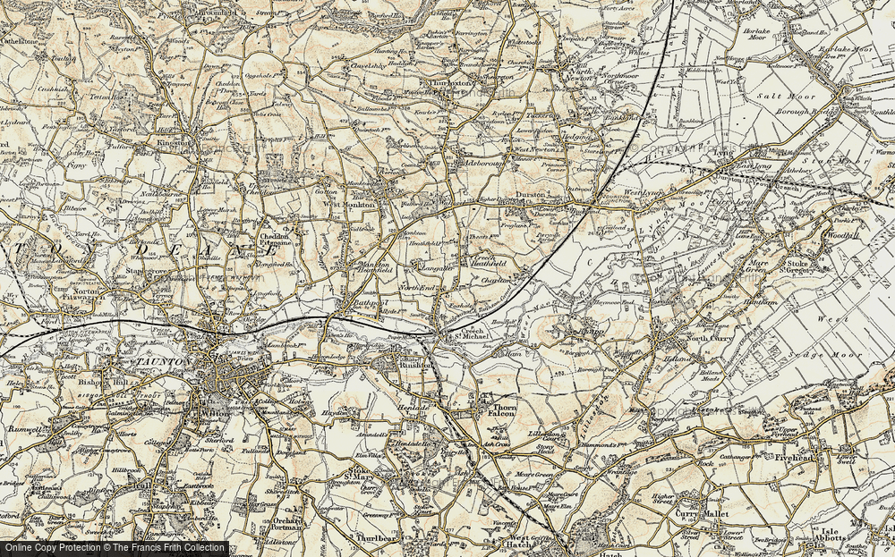 Old Map of Creech Heathfield, 1898-1900 in 1898-1900