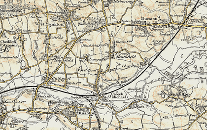 Old map of Creech Heathfield in 1898-1900