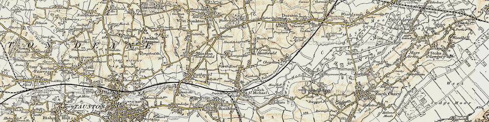 Old map of Creech Heathfield in 1898-1900