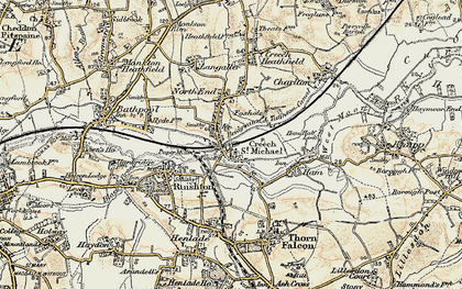 Old map of Creech St Michael in 1898-1900