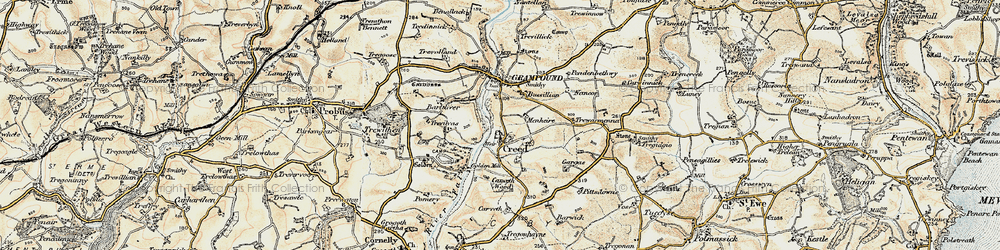 Old map of Bohago in 1900
