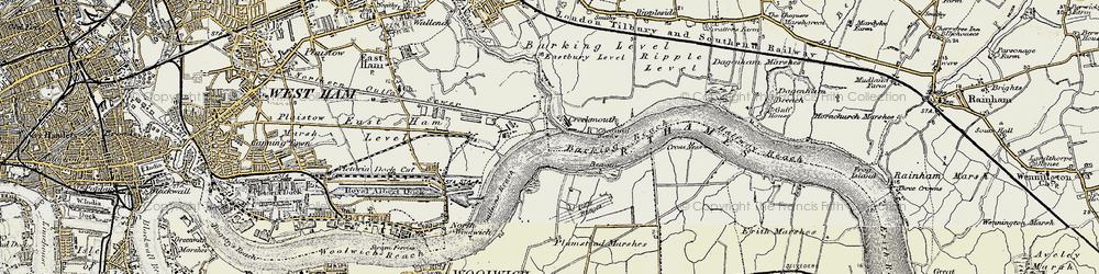 Old map of Creekmouth in 1897-1902