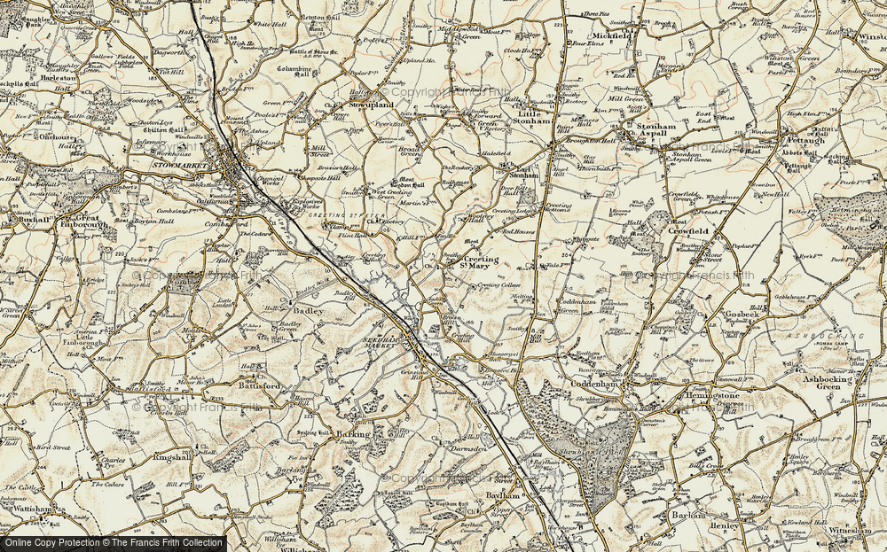 Old Map of Creeting St Mary, 1899-1901 in 1899-1901