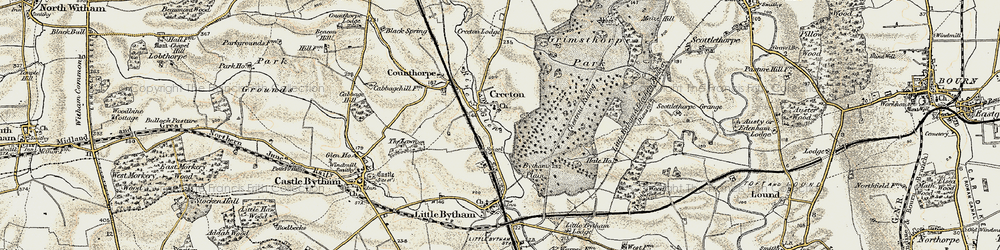 Old map of Creeton in 1901-1903