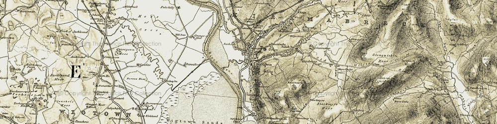 Old map of Creetown in 1905