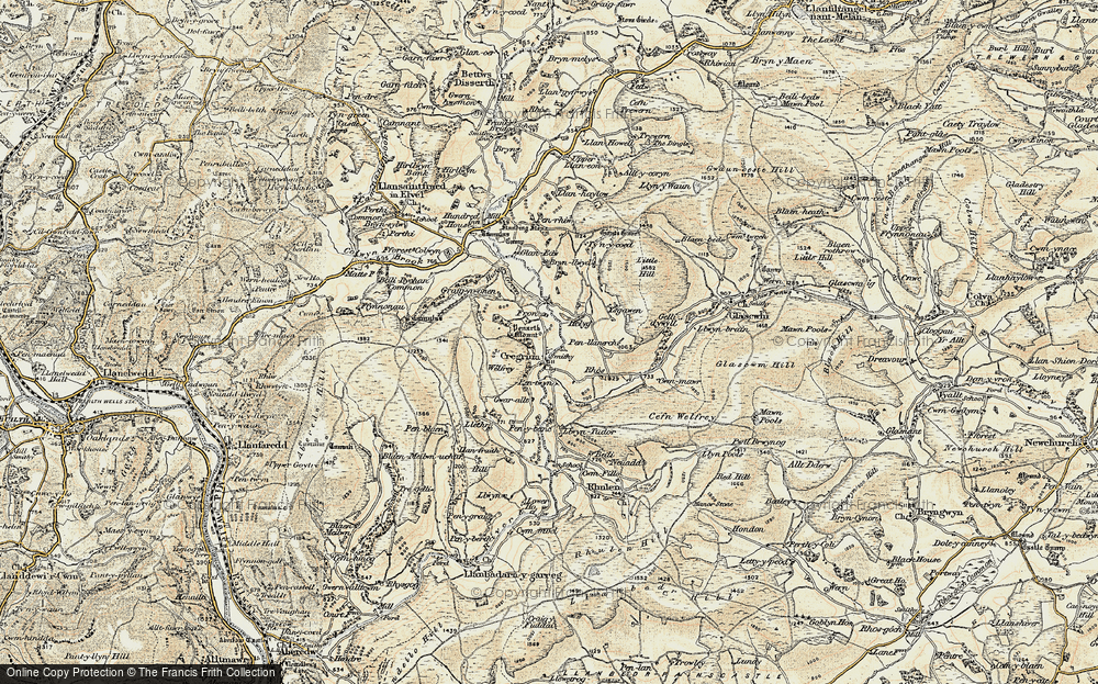 Old Map of Historic Map covering Wylfre in 1900-1902