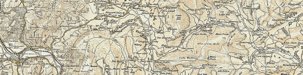 Old map of Wylfre in 1900-1902