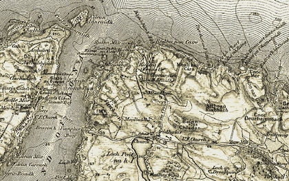 Old map of Beinn nan Gabhar in 1906-1907