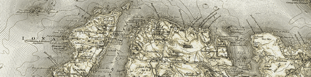 Old map of Beinn nan Gabhar in 1906-1907