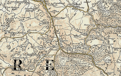 Old map of Creigau in 1899-1900
