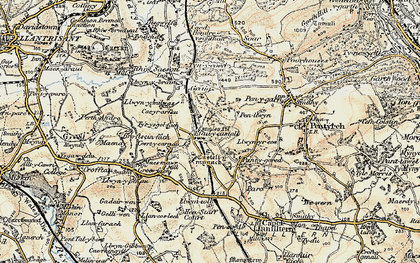Old map of Creigiau in 1899-1900