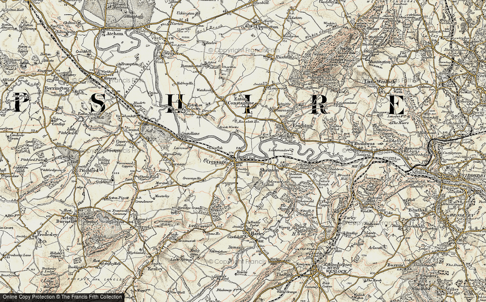 Old Map of Cressage, 1902 in 1902
