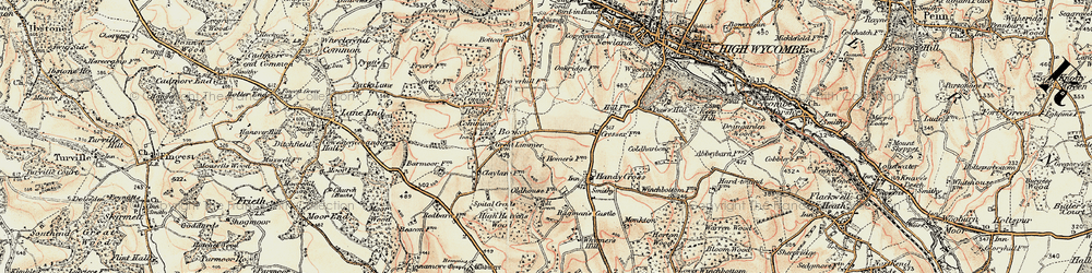 Old map of Cressex in 1897-1898