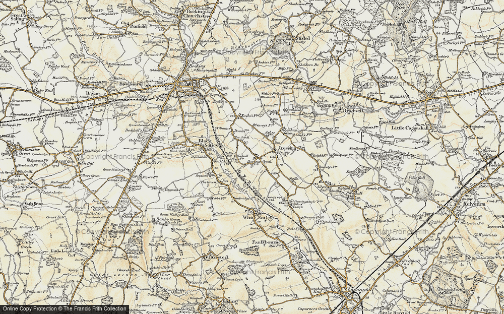 Old Map of Cressing, 1898-1899 in 1898-1899