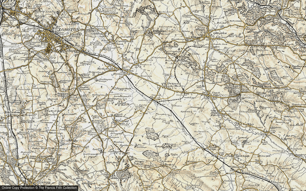Old Map of Historic Map covering Leacroft Hall in 1902