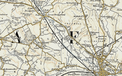 Old map of Creswell in 1902